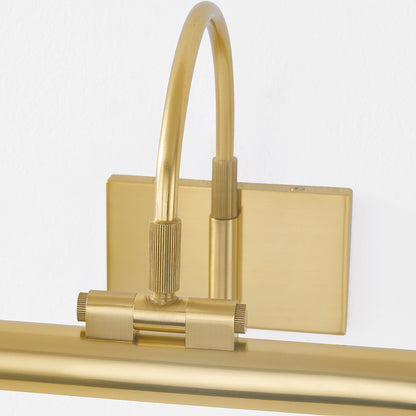 Mitzi by Hudson Valley Lighting Elowen Large Picture Light in Aged Brass, detail view 2