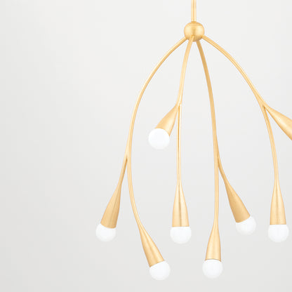 Mitzi by Hudson Valley Lighting Elsa Chandelier in Gold Leaf, detail view 1