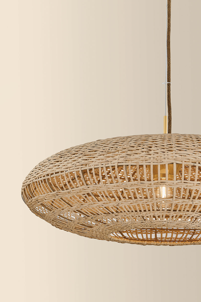 Mitzi by Hudson Valley Lighting Erin Small Pendant in Aged Brass, detail view 2