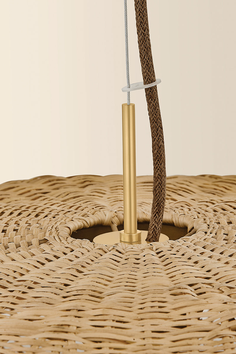 Mitzi by Hudson Valley Lighting Erin Large Pendant in Aged Brass, detail view 4