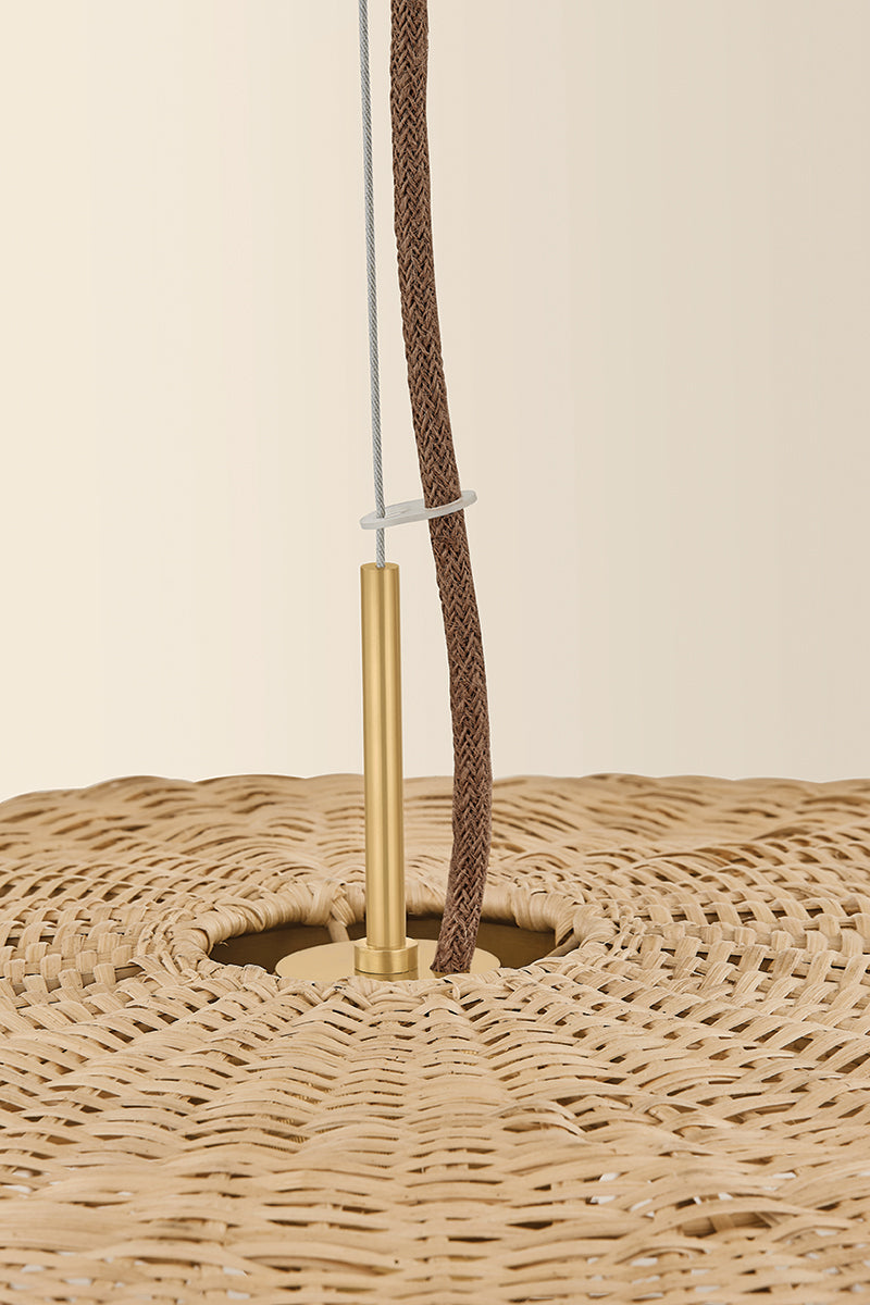 Mitzi by Hudson Valley Lighting Erin Small Pendant in Aged Brass, detail view 4
