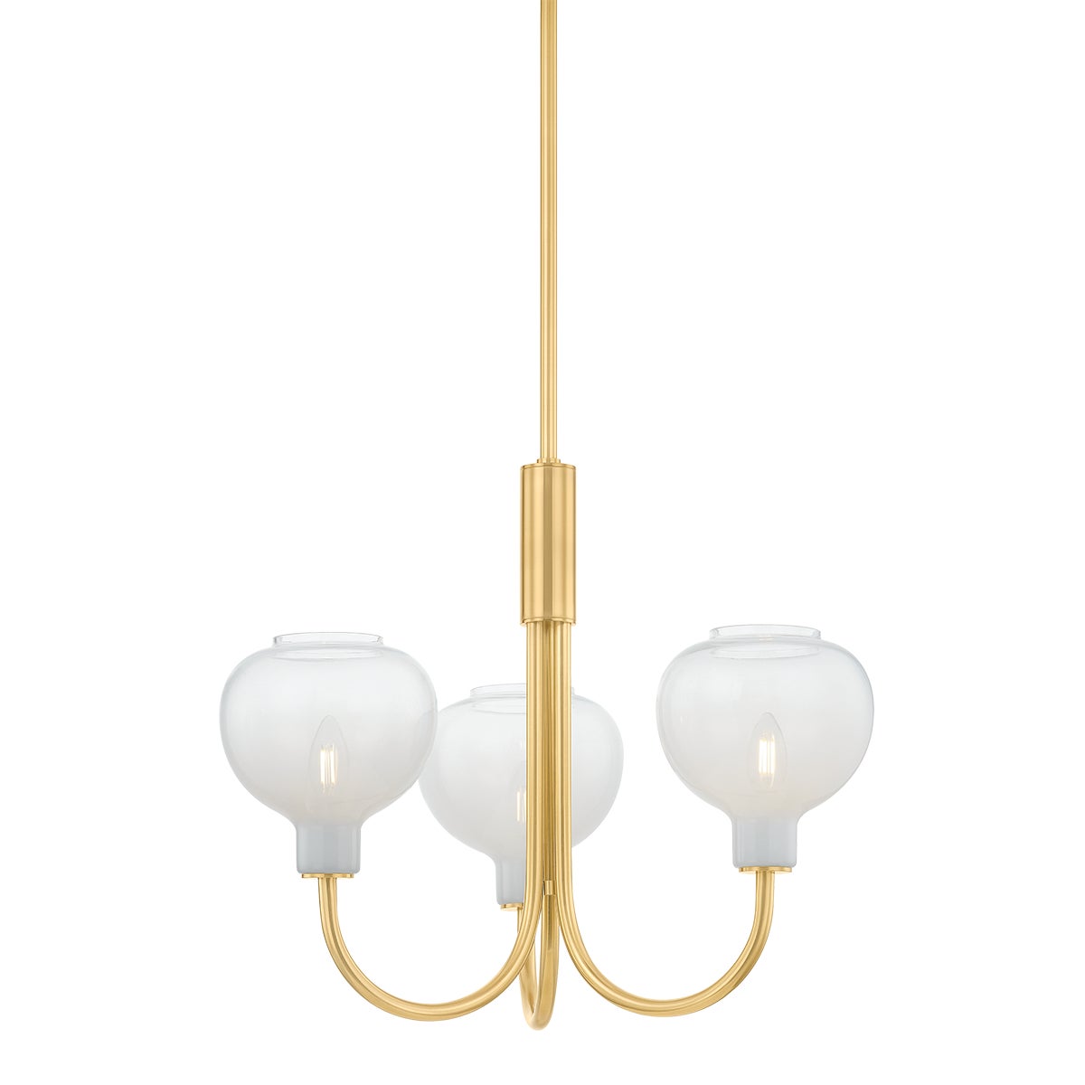 Mitzi by Hudson Valley Lighting Estelle 3-Light Chandelier in Aged Brass