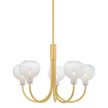 Mitzi by Hudson Valley Lighting Estelle 5-Light Chandelier in Aged Brass