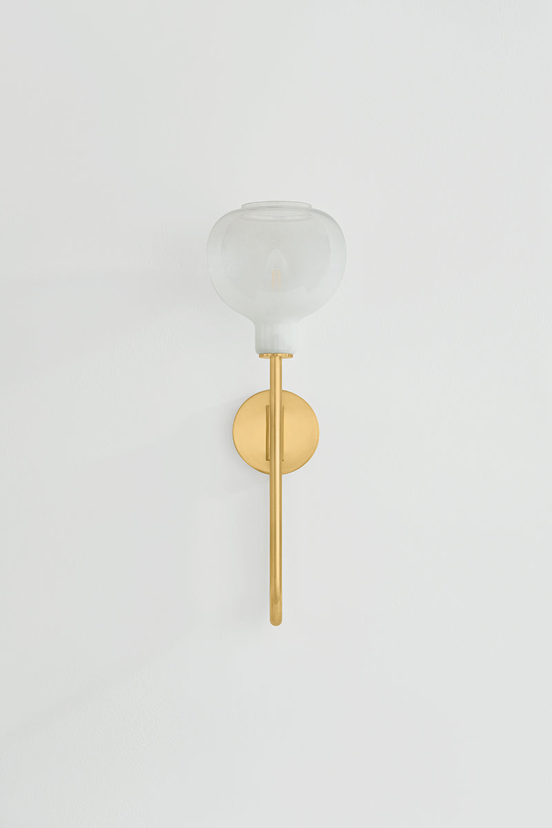 Mitzi by Hudson Valley Lighting Estelle Wall Sconce in Aged Brass, detail view 1