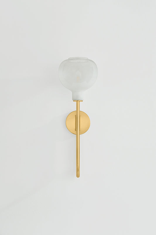 Mitzi by Hudson Valley Lighting Estelle Wall Sconce in Aged Brass, detail view 1