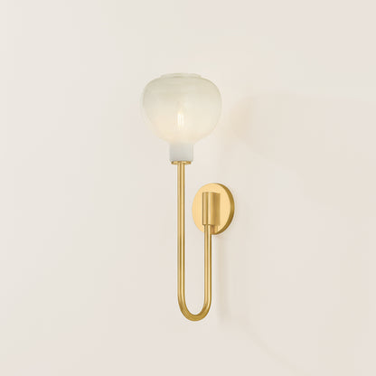 Mitzi by Hudson Valley Lighting Estelle Wall Sconce in Aged Brass, detail view 4