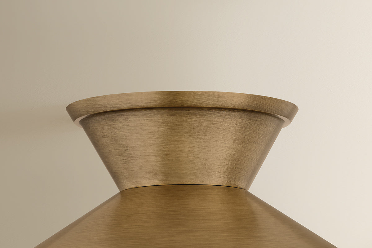 Mitzi by Hudson Valley Lighting Esther Semi-Flush Mount in Patina Brass, detail view 1