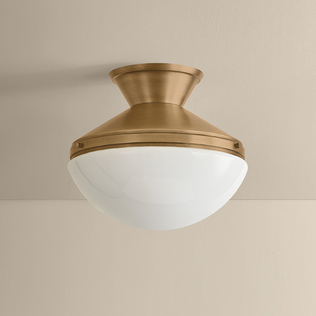 Mitzi by Hudson Valley Lighting Esther Semi-Flush Mount in Patina Brass, detail view 3