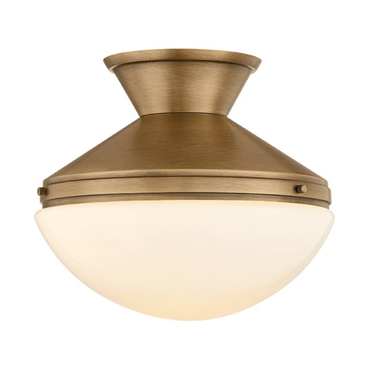 Mitzi by Hudson Valley Lighting Esther Semi-Flush Mount in Patina Brass