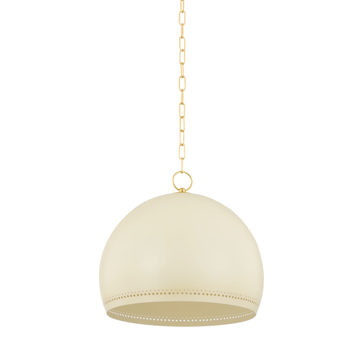 Mitzi by Hudson Valley Lighting Etna Large Pendant in Aged Brass / Soft Cream
