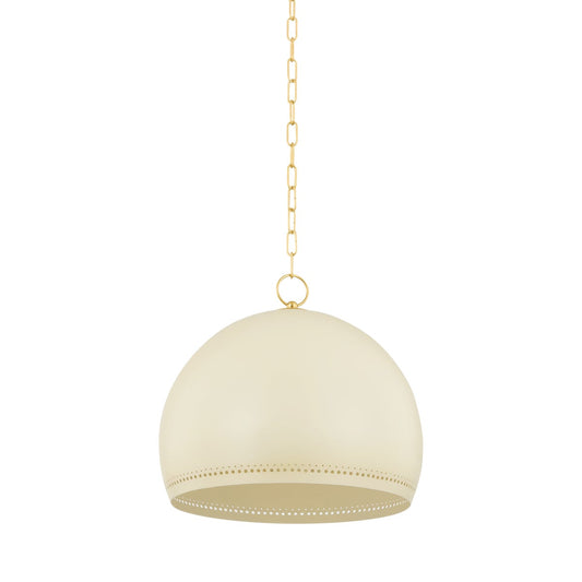 Mitzi by Hudson Valley Lighting Etna Large Pendant in Aged Brass / Soft Cream