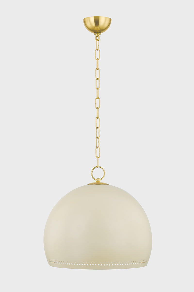 Mitzi by Hudson Valley Lighting Etna Large Pendant in Aged Brass / Soft Cream, detail view 1