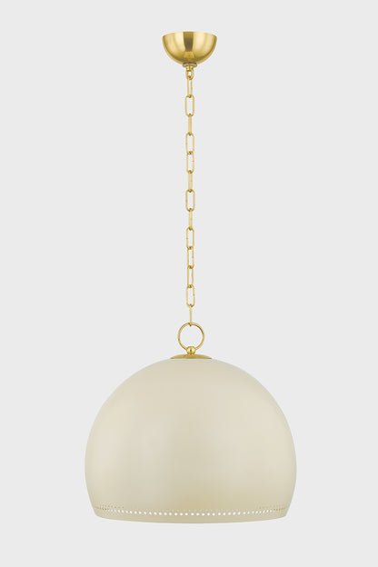 Mitzi by Hudson Valley Lighting Etna Large Pendant in Aged Brass / Soft Cream, detail view 1