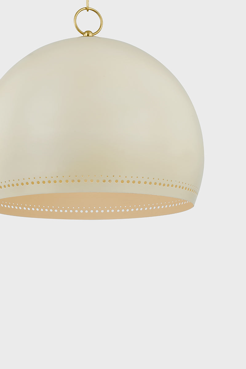 Mitzi by Hudson Valley Lighting Etna Large Pendant in Aged Brass / Soft Cream, detail view 2