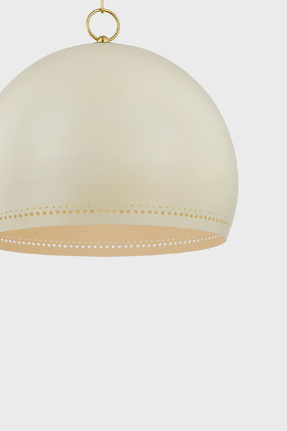 Mitzi by Hudson Valley Lighting Etna Large Pendant in Aged Brass / Soft Cream, detail view 2