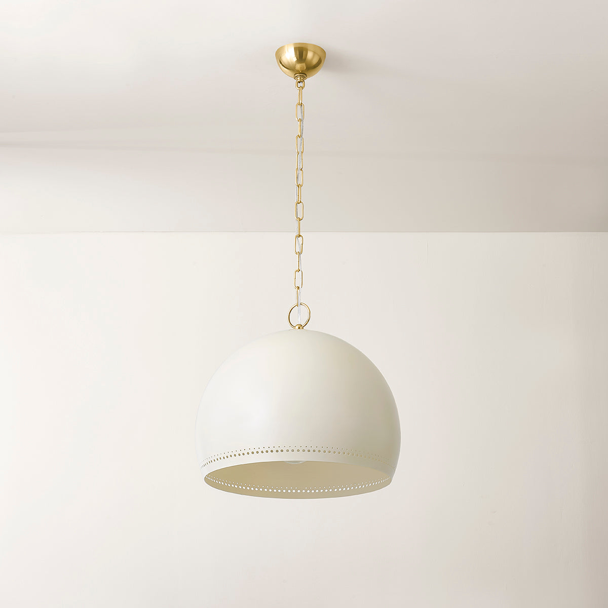 Mitzi by Hudson Valley Lighting Etna Large Pendant in Aged Brass / Soft Cream, detail view 3
