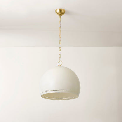 Mitzi by Hudson Valley Lighting Etna Large Pendant in Aged Brass / Soft Cream, detail view 3