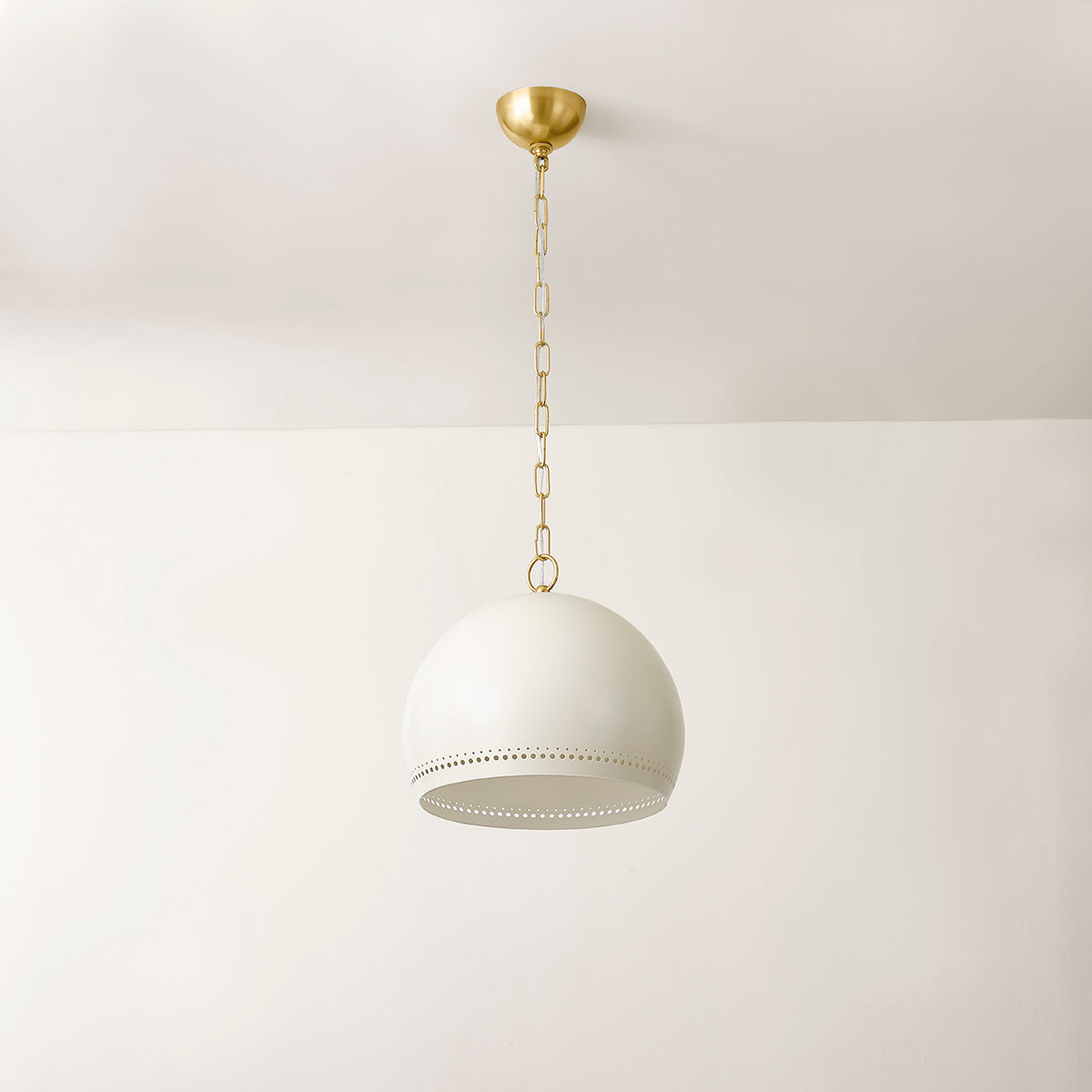 Mitzi by Hudson Valley Lighting Etna Small Pendant in Aged Brass / Soft Cream, detail view 3