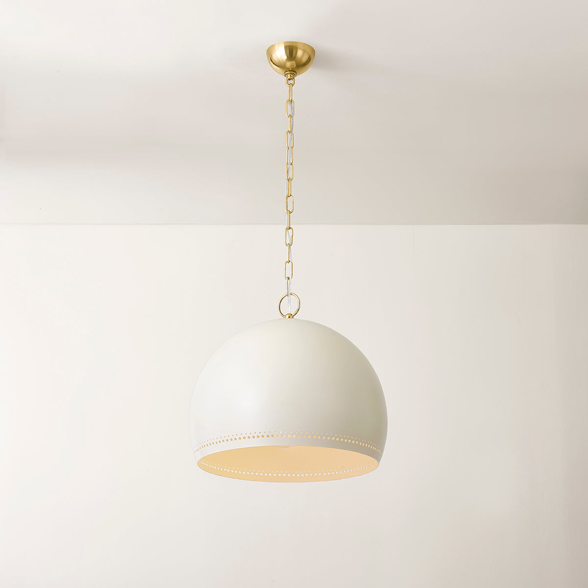 Mitzi by Hudson Valley Lighting Etna Large Pendant in Aged Brass / Soft Cream, detail view 4