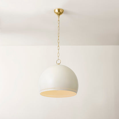 Mitzi by Hudson Valley Lighting Etna Large Pendant in Aged Brass / Soft Cream, detail view 4