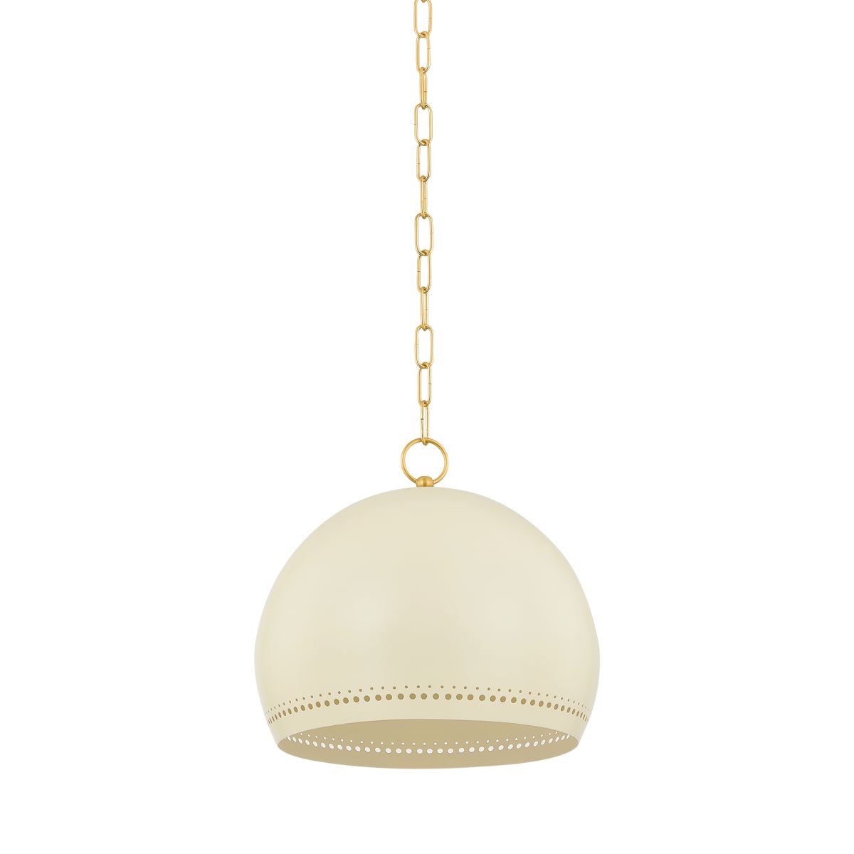 Mitzi by Hudson Valley Lighting Etna Small Pendant in Aged Brass / Soft Cream