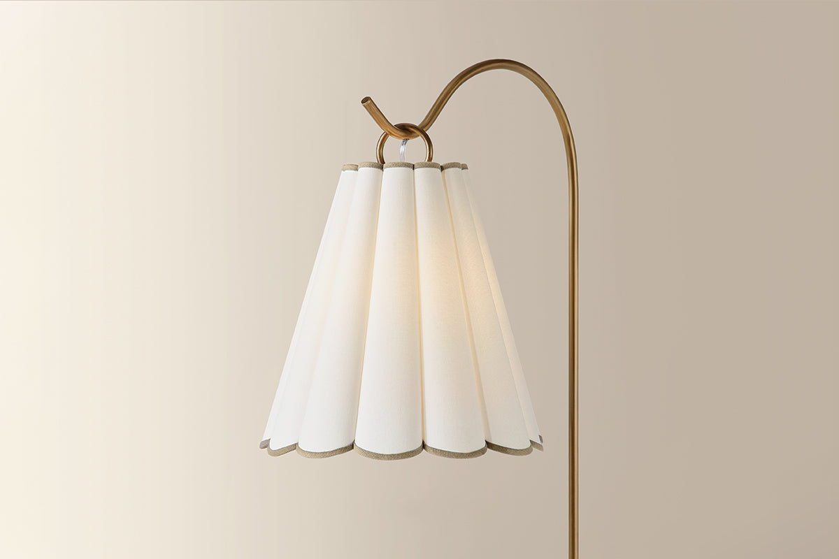 Mitzi by Hudson Valley Lighting Eula Floor Lamp in Patina Brass, detail view 1