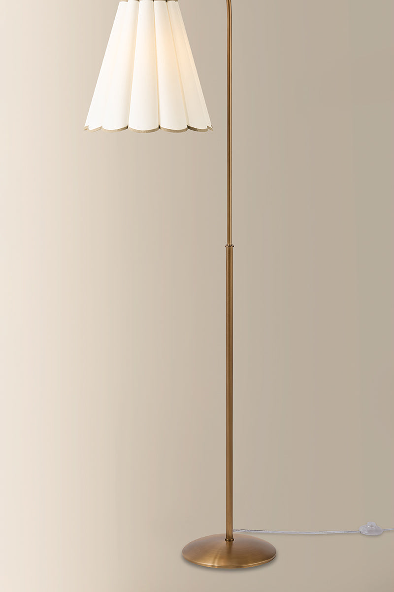 Mitzi by Hudson Valley Lighting Eula Floor Lamp in Patina Brass, detail view 2