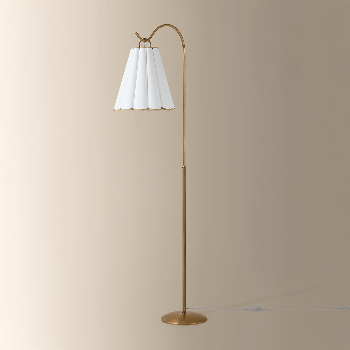 Mitzi by Hudson Valley Lighting Eula Floor Lamp in Patina Brass, detail view 3