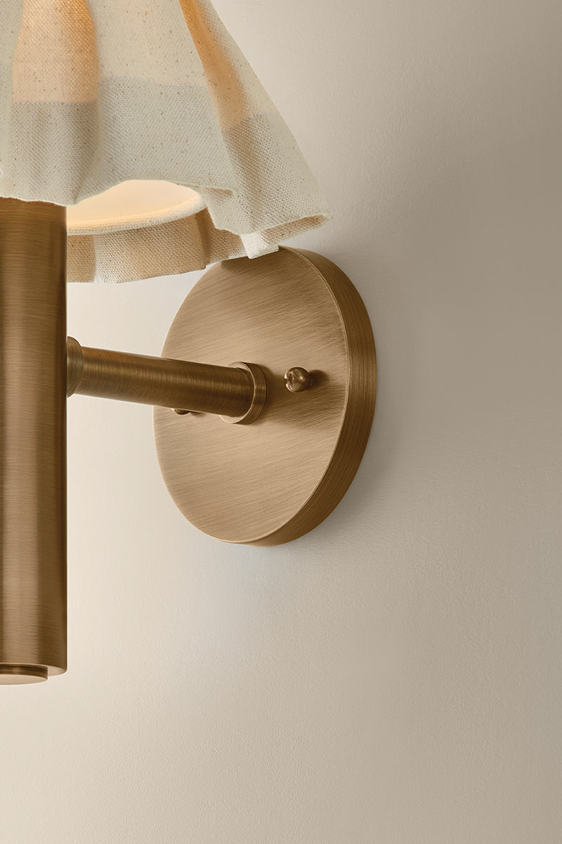 Mitzi by Hudson Valley Lighting Eunice Wall Sconce in Patina Brass, detail view 4