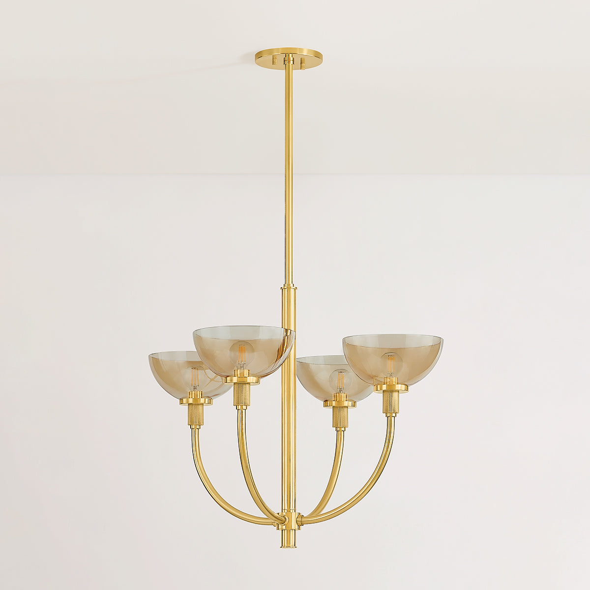 Mitzi by Hudson Valley Lighting Eva Chandelier in Aged Brass, detail view 3