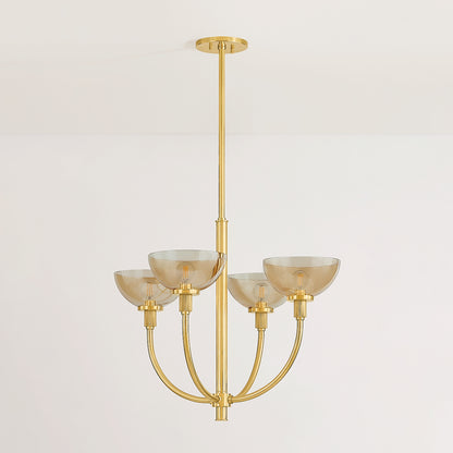 Mitzi by Hudson Valley Lighting Eva Chandelier in Aged Brass, detail view 3