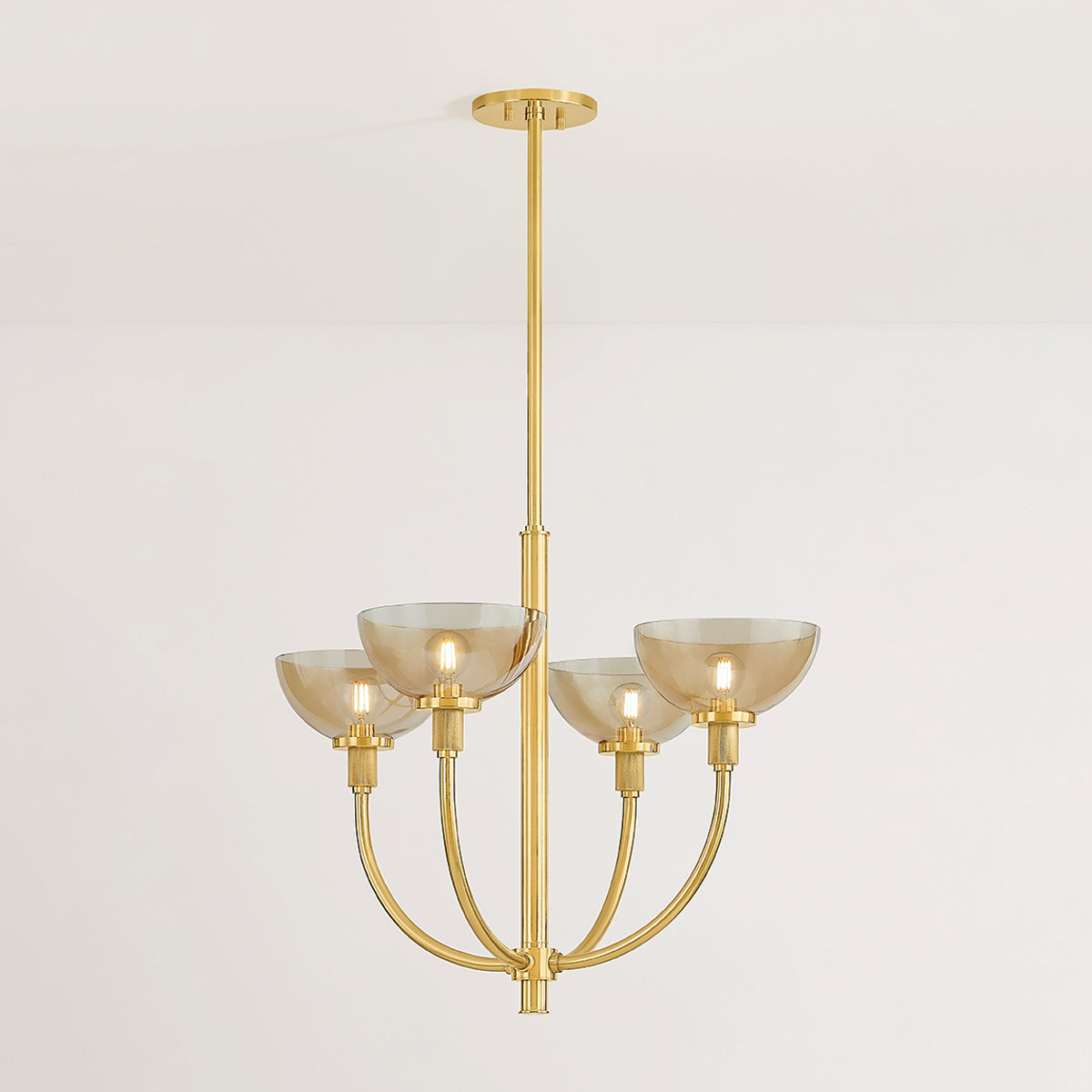Mitzi by Hudson Valley Lighting Eva Chandelier in Aged Brass, detail view 5