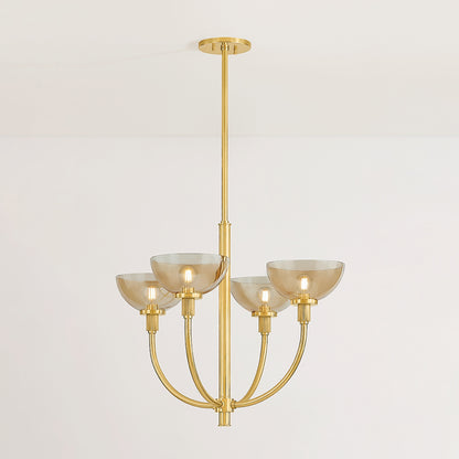 Mitzi by Hudson Valley Lighting Eva Chandelier in Aged Brass, detail view 5