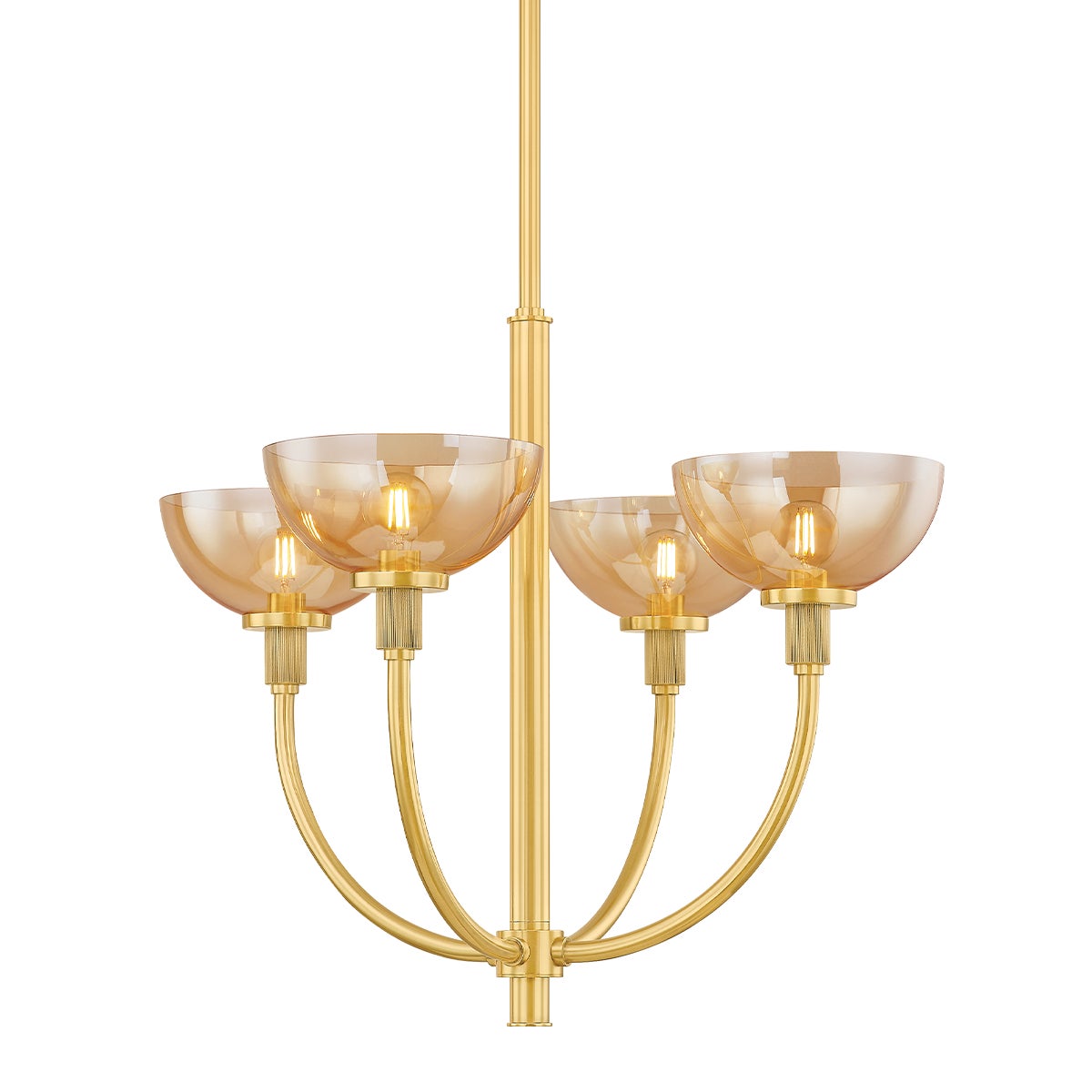 Mitzi by Hudson Valley Lighting Eva Chandelier in Aged Brass