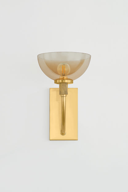 Mitzi by Hudson Valley Lighting Eva Wall Sconce in Aged Brass, detail view 1