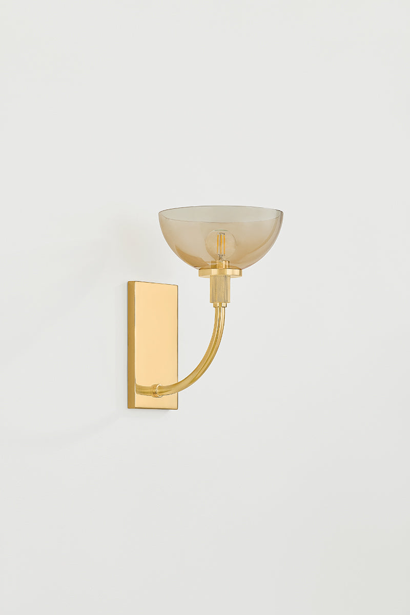 Mitzi by Hudson Valley Lighting Eva Wall Sconce in Aged Brass, detail view 2