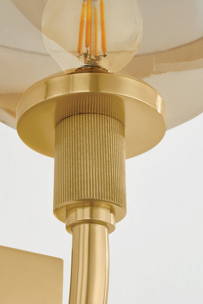 Mitzi by Hudson Valley Lighting Eva Wall Sconce in Aged Brass, detail view 4
