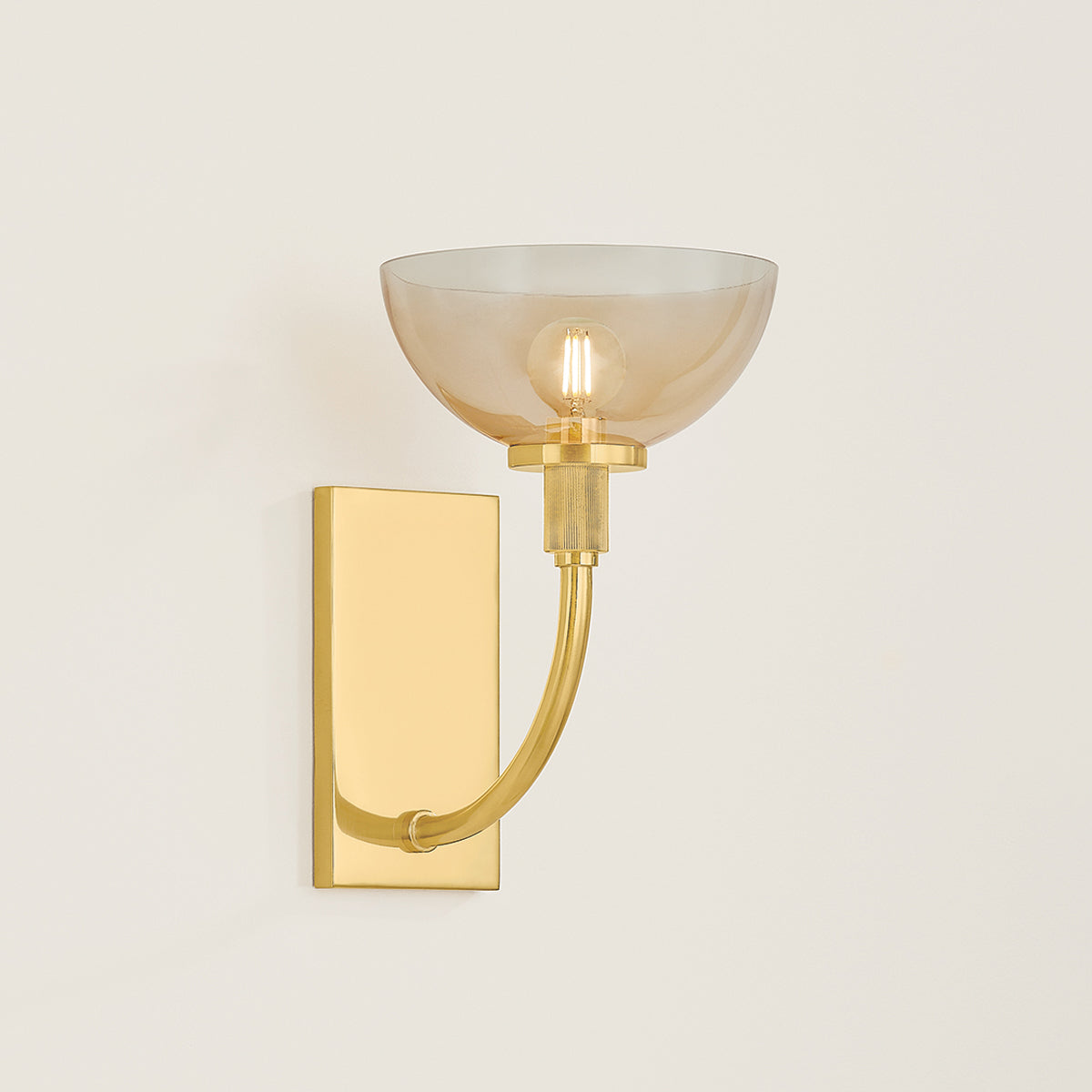 Mitzi by Hudson Valley Lighting Eva Wall Sconce in Aged Brass, detail view 5