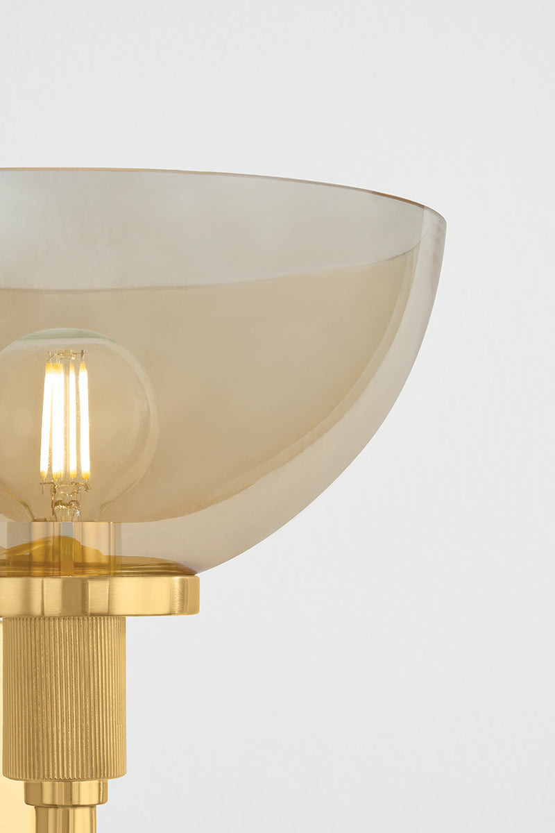 Mitzi by Hudson Valley Lighting Eva Wall Sconce in Aged Brass, detail view 6