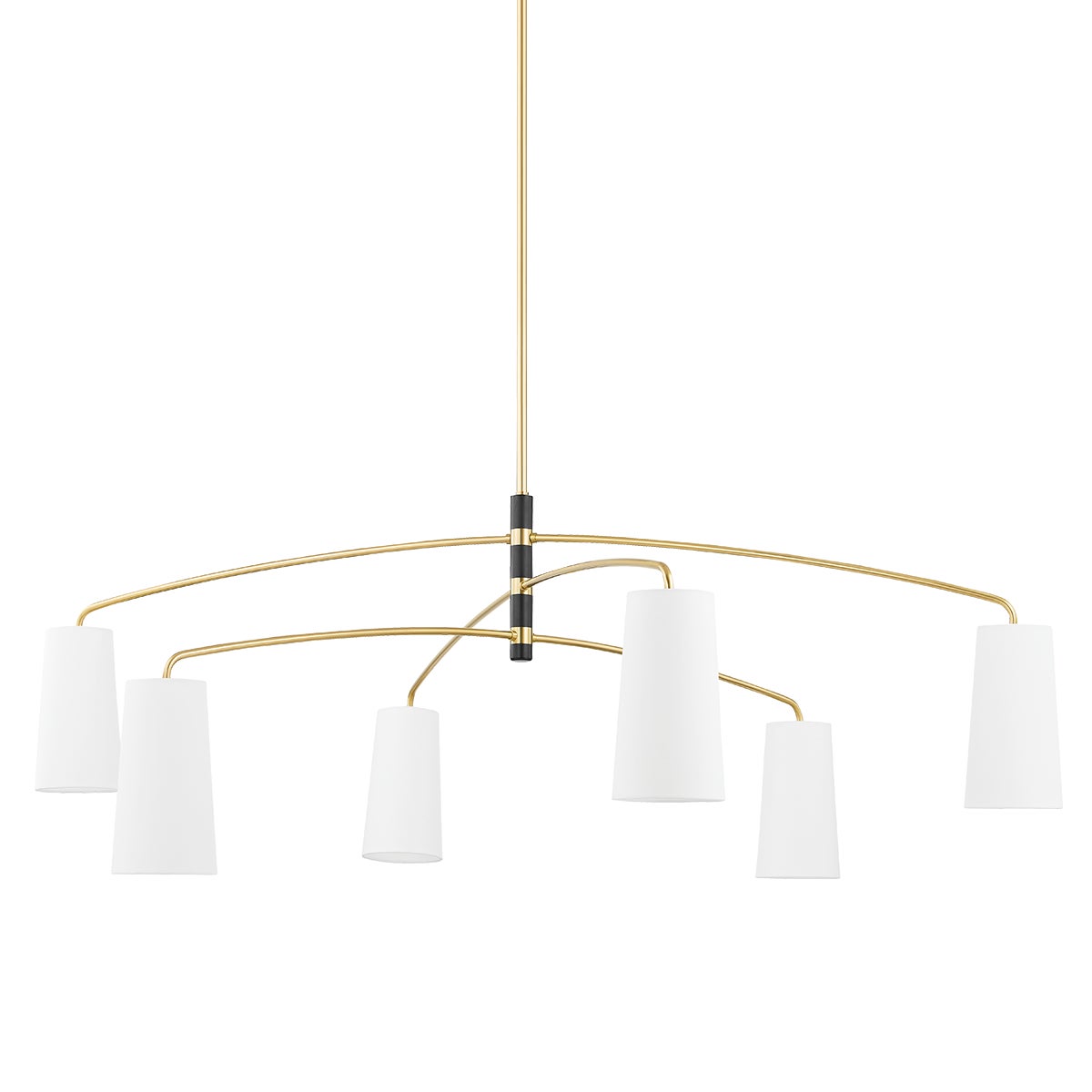 Mitzi by Hudson Valley Lighting Evelyn 6-Light Chandelier in Aged Brass / Soft Black