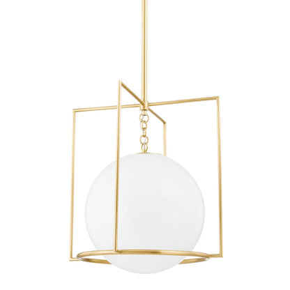 Mitzi by Hudson Valley Lighting Frankie Large Pendant in Aged Brass