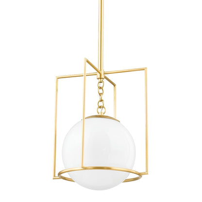 Mitzi by Hudson Valley Lighting Frankie Small Pendant in Aged Brass