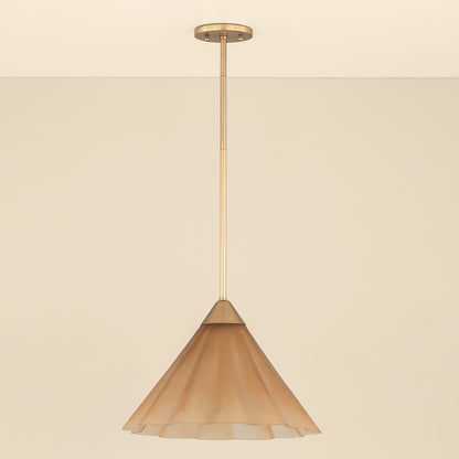 Mitzi by Hudson Valley Lighting Gabrielle Large Pendant in Aged Brass / Matte Champagne, detail view 1