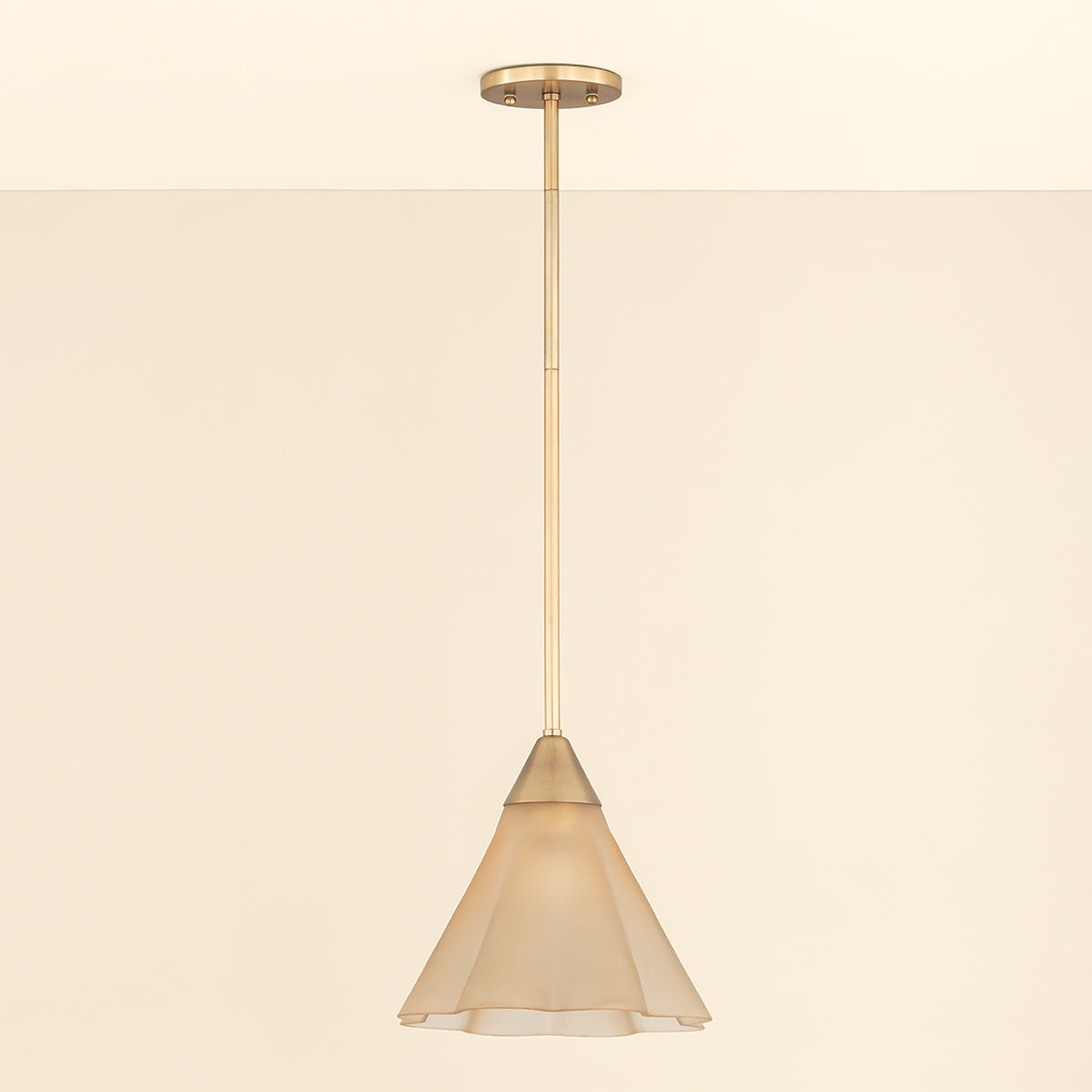 Mitzi by Hudson Valley Lighting Gabrielle Small Pendant in Aged Brass / Matte Champagne, detail view 1