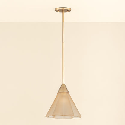 Mitzi by Hudson Valley Lighting Gabrielle Small Pendant in Aged Brass / Matte Champagne, detail view 1