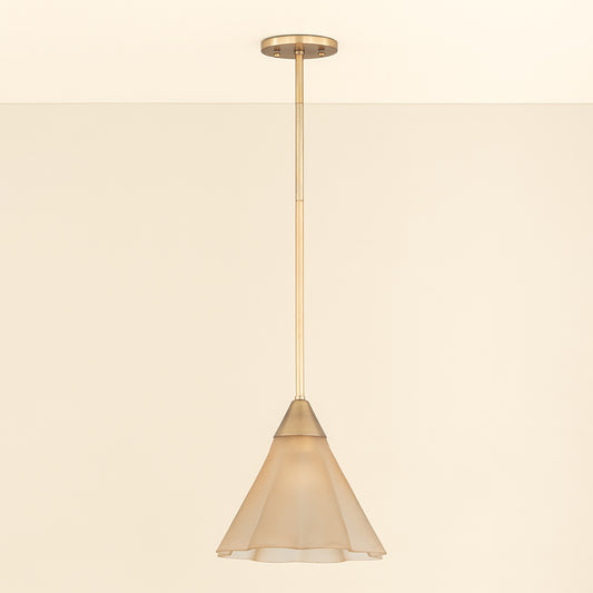 Mitzi by Hudson Valley Lighting Gabrielle Small Pendant in Aged Brass / Matte Champagne, detail view 1
