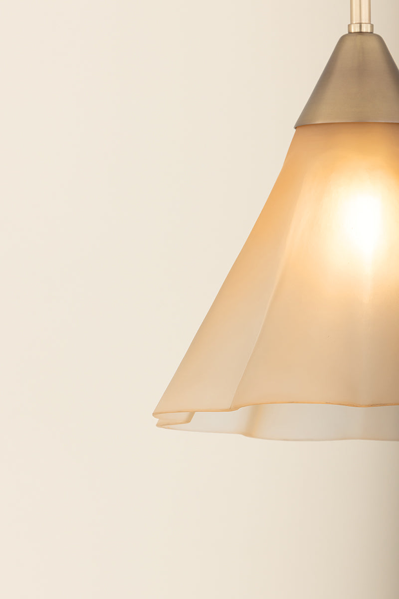 Mitzi by Hudson Valley Lighting Gabrielle Small Pendant in Aged Brass / Matte Champagne, detail view 11