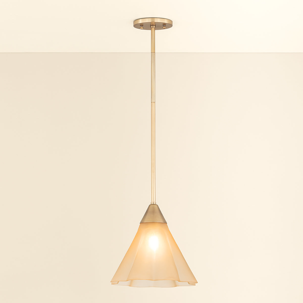 Mitzi by Hudson Valley Lighting Gabrielle Small Pendant in Aged Brass / Matte Champagne, detail view 2