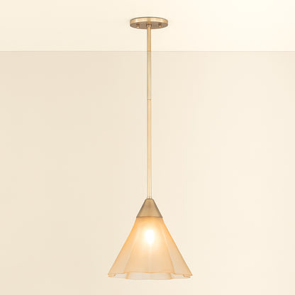 Mitzi by Hudson Valley Lighting Gabrielle Small Pendant in Aged Brass / Matte Champagne, detail view 2