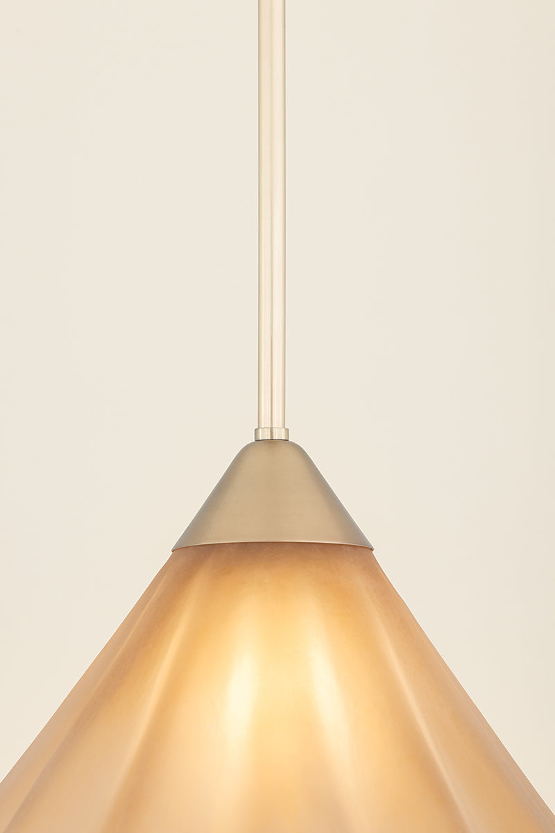 Mitzi by Hudson Valley Lighting Gabrielle Large Pendant in Aged Brass / Matte Champagne, detail view 3